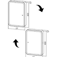 Silver Mirrors Шкаф с зеркалом Фиджи flip 60x80 LED-00002472 Image #6
