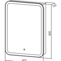 Silver Mirrors Шкаф с зеркалом Фиджи flip 60x80 LED-00002472 Image #4