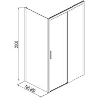 Aquanet Pleasure AE60-F-80H200U-BT 80 (прозрачное стекло) Image #2