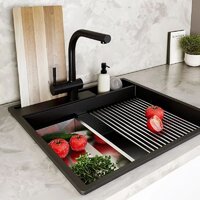 Кухонная мойка Globalo Silvano 60.1 Black/IX - Превью изображения №2 — Интернет-магазин Your Sale