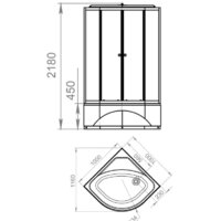 Domani-Spa Delight 110 High 100x100 (матовое стекло/белый) Image #6
