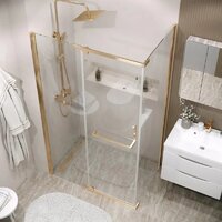 Grossman Pragma 90x195 200.K33.03.90.32.00 (золото сатин,стекло прозрачное) Image #5