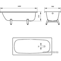 Donna Vanna Белая орхидея 170x70 (с ножками) Image #4