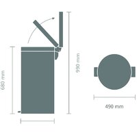 Brabantia Pedal Bin Recycle Silent 2 x 20 л (стальной матовый) Image #18