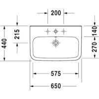 Умывальник Duravit DuraStyle 65x44 (2319650000) - Превью изображения №2 — Интернет-магазин Your Sale
