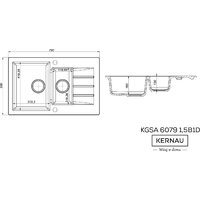 Кухонная мойка Kernau KGS A 6079 1.5B1D Deep Black - Превью изображения №2 — Интернет-магазин Your Sale