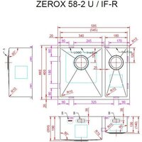 Кухонная мойка ZorG Zerox 58-2 U / IF-R PVD Gunblack - Превью изображения №4 — Интернет-магазин Your Sale