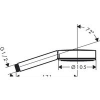 Душевая лейка Hansgrohe Pulsify S 105 1jet 24120670 (черный матовый) - Превью изображения №2 — Интернет-магазин Your Sale
