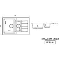 Кухонная мойка Kernau KGS A 6079 1.5B1D Graphite - Превью изображения №7 — Интернет-магазин Your Sale
