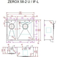 Кухонная мойка ZorG Zerox 58-2 U / IF-L PVD Gunblack - Превью изображения №4 — Интернет-магазин Your Sale