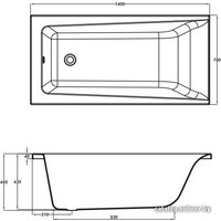 Cersanit Lorena 140x70 (с каркасом и экраном) Image #2