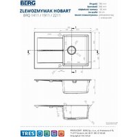 Кухонная мойка Berg Hobart BRQ1911BK - Превью изображения №7 — Интернет-магазин Your Sale