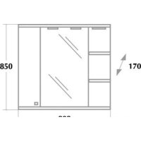 Onika Шкаф с зеркалом Эльбрус 80.02 правый (белый) [208022] Image #4