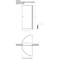 Душевая дверь MaybahGlass 198x80 MGD-803-5 (прозрачное стекло/хром матовый) - Превью изображения №8 — Интернет-магазин Your Sale