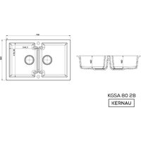Кухонная мойка Kernau KGS A 80 2B Black Metallic - Превью изображения №2 — Интернет-магазин Your Sale