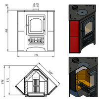 Везувий ПК-01(220) 9 кВт (с плитой, угловой, бежевый) Image #2