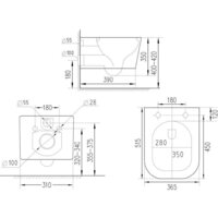 Roxen Cube bidet в комплекте с инсталляцией StounFix Dual Fresh 6 в 1 968439 (кнопка: сатин) Image #11