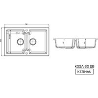 Кухонная мойка Kernau KGS A 80 2B Grey Metallic - Превью изображения №7 — Интернет-магазин Your Sale