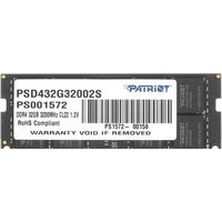 Patriot Signature Line 32GB DDR4 SODIMM PSD432G32002S