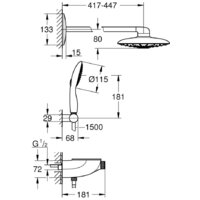 Душевая система  Grohe Rainshower System Smartcontrol 360 Duo 26443000 - Превью изображения №2 — Интернет-магазин Your Sale