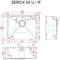 Кухонная мойка ZorG Zerox 54 U / IF Steel - Превью изображения №4 — Интернет-магазин Your Sale