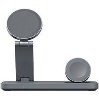 Беспроводное зарядное Magssory Yoga 3 в 1 Charging Station для Apple Qi2 WCH016m (темно-серый) - Превью изображения №2 — Интернет-магазин Your Sale