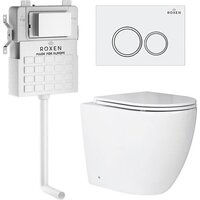 Roxen Antares в комплекте с инсталляцией Attach 5 в 1 966869 (кнопка: белый глянец с хромированной окантовкой клавиш)