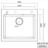 Кухонная мойка Kernau KGS H 60 1B Deep Black - Превью изображения №2 — Интернет-магазин Your Sale