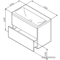 AM.PM Тумба под умывальник Gem 75 M90FHX07522WG (подвесной, белый) Image #10