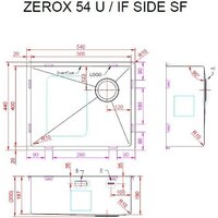 Кухонная мойка ZorG Zerox 54 U / IF Side SF PVD Gunblack - Превью изображения №4 — Интернет-магазин Your Sale