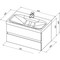 Aquanet Тумба с умывальником Беркли 80 259007 Image #24