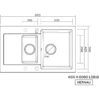 Кухонная мойка Kernau KGS H 6080 1.5B1D Deep Black - Превью изображения №2 — Интернет-магазин Your Sale