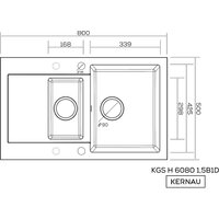 Кухонная мойка Kernau KGS H 6080 1.5B1D Graphite - Превью изображения №2 — Интернет-магазин Your Sale