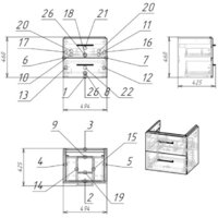 Cersanit Тумба с умывальником Lara 50 + Como Image #7