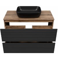 Brevita Тумба под умывальник Dakota DAK-07100-19/02-2Я (черный/темное дерево) Image #3