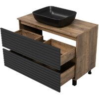 Brevita Тумба под умывальник Dakota DAK-07100-19/02-2Я (черный/темное дерево) Image #4