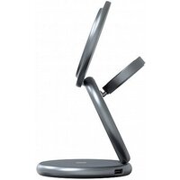Беспроводное зарядное Magssory Signature Disc Pro для Apple 3 в 1 WCH073 (темно-серый) - Превью изображения №4 — Интернет-магазин Your Sale