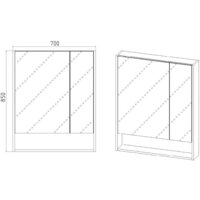 Viant Шкаф с зеркалом Мальта 70 VMAL70-ZSH Image #5