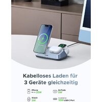 Беспроводное зарядное Ugreen MagFlow 3-in-1 W711 55677 (голубой) - Превью изображения №4 — Интернет-магазин Your Sale