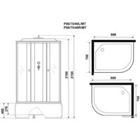 Душевая кабина Niagara Promo P90/70/40L/MT 90x70x215 - Превью изображения №3 — Интернет-магазин Your Sale