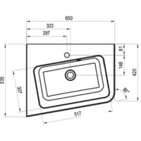 Умывальник Ravak 10° 650 L 65x53.5 [XJIL1165000] - Превью изображения №6 — Интернет-магазин Your Sale