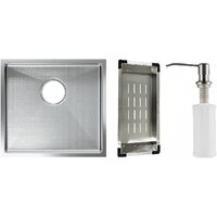 Schtoff Undermount Best Decor Silver 4545 + коландер K-1 BLACK + дозатор SD-1 SILVER