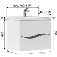 Volna Тумба под умывальник Grey 80.2Y Миранда (подвесная) Image #5