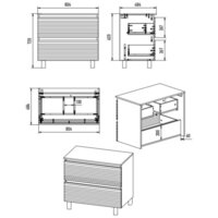 Brevita Тумба под умывальник Dakota 80 DAK-07080-19/01-2Я Image #9
