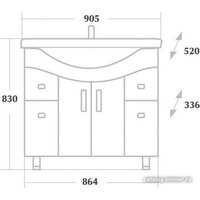 Onika Тумба с умывальником Эльбрус 90.13 + Эльбрус 109016 + 1WH110790 Image #7