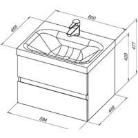 Aquanet Тумба с умывальником Беркли 60 306357 Image #13