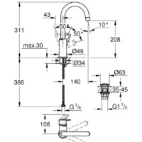 Смеситель Grohe Bauloop 23891001 - Превью изображения №5 — Интернет-магазин Your Sale