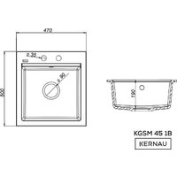 Кухонная мойка Kernau KGS M 45 1B Graphite - Превью изображения №2 — Интернет-магазин Your Sale