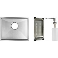 Schtoff Undermount Best Decor Silver 5545 + коландер K-1 BLACK + дозатор SD-1 SILVER Image #1