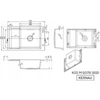 Кухонная мойка Kernau KGS M 6078 1B1D Graphite - Превью изображения №2 — Интернет-магазин Your Sale
